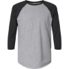 Custom Unisex Baseball Fine Jersey Three-Quarter Sleeve Tee Vintage Heather/ Vintage Smoke