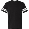 Custom Unisex Football Fine Jersey Tee Black Solid/ White