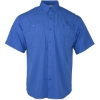Custom Mens Hatteras Performance Short Sleeve Fishing Shirt Vivid Blue