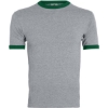 Custom Unisex 50/50 Ringer T-Shirt Athletic Heather/ Dark Green