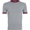 Custom Unisex 50/50 Ringer T-Shirt Athletic Heather/ Maroon