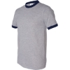 Custom Unisex 50/50 Ringer T-Shirt Athletic Heather/ Navy