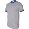 Custom Unisex 50/50 Ringer T-Shirt Athletic Heather/ Royal