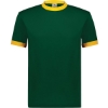 Custom Unisex 50/50 Ringer T-Shirt Dark Green/ Gold