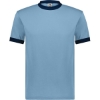 Custom Unisex 50/50 Ringer T-Shirt Light Blue/ Navy