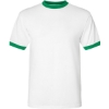 Custom Unisex 50/50 Ringer T-Shirt White/ Kelly