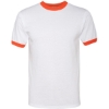 Custom Unisex 50/50 Ringer T-Shirt White/ Orange