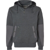 Custom Mens Mission Quarter-Zip Hooded Pullover Dark Oxford