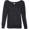 Custom Women’s Sponge Fleece Wide Neck Sweatshirt Black