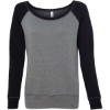 Custom Women’s Sponge Fleece Wide Neck Sweatshirt Deep Heather/ Black