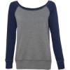 Custom Women’s Sponge Fleece Wide Neck Sweatshirt Deep Heather/ Navy