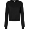 Custom Womens Sponge Fleece Crewneck Sweatshirt Black