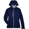 Custom Womens Prospect Two-Layer Fleece Bonded Soft Shell Hooded Jacket Classic Navy