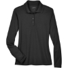 Custom Womens Pinnacle Performance Long Sleeve Piqué Polo Black