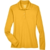 Custom Womens Pinnacle Performance Long Sleeve Piqué Polo Campus Gold