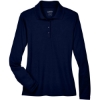 Custom Womens Pinnacle Performance Long Sleeve Piqué Polo Classic Navy