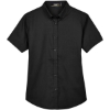Custom Womens Optimum Short Sleeve Twill Shirt Black