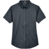 Custom Womens Optimum Short Sleeve Twill Shirt Carbon