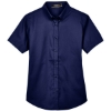 Custom Womens Optimum Short Sleeve Twill Shirt Classic Navy