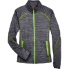 Custom Womens Flux Mélange Bonded Fleece Jacket Carbon/ Acid Green