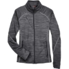 Custom Womens Flux Mélange Bonded Fleece Jacket Carbon/ Black