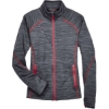 Custom Womens Flux Mélange Bonded Fleece Jacket Carbon/ Olympic Red