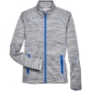 Custom Womens Flux Mélange Bonded Fleece Jacket Platinum/ Olympic Blue