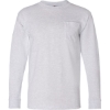 Custom Unisex USA-Made Long Sleeve Pocket T-Shirt Ash