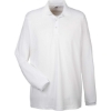 Custom Mens Cool & Dry Long Sleeve Mesh Piqué Polo White