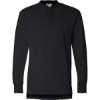 Custom Mens Vintage Brushed Jersey Henley Black