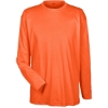 Custom Mens Cool & Dry Sport Long Sleeve Performance Interlock T-Shirt Bright Orange