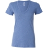Custom Women’s Triblend Deep V-Neck Tee Blue Triblend