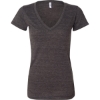 Custom Women’s Triblend Deep V-Neck Tee Charcoal Black Triblend