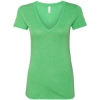 Custom Women’s Triblend Deep V-Neck Tee Green Triblend
