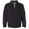Custom Mens Sherpa Quarter-Zip Pullover Black