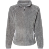 Custom Womens Boundary Shag Frosty Sherpa Full-Zip Grey