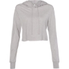 Custom Women’s Triblend Crop Long Sleeve Hoodie Tee Athletic Grey Triblend