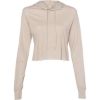 Custom Women’s Triblend Crop Long Sleeve Hoodie Tee Tan Triblend