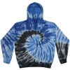Custom Unisex Tie-Dyed Cloud Inside-Out Fleece Hooded Sweatshirt Blue Ocean