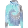 Custom Unisex Tie-Dyed Cloud Inside-Out Fleece Hooded Sweatshirt Glacier