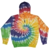 Custom Unisex Tie-Dyed Cloud Inside-Out Fleece Hooded Sweatshirt Prism