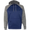 Custom Mens Colorblocked Cosmic Fleece Hooded Sweatshirt Navy/ Charcoal Fleck