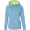 Custom Women’s Cosmic Fleece Hooded Sweatshirt Electric Blue/ Neon Green