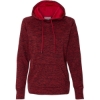 Custom Women’s Cosmic Fleece Hooded Sweatshirt Red Fleck/ Red
