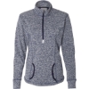 Custom Womens Cosmic Fleece Quarter-Zip Pullover Navy Fleck/ Navy