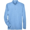 Custom Mens Cool & Dry Heathered Performance Quarter-Zip Pullover Columbia Blue Heather