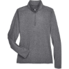 Custom Womens Cool & Dry Heathered Performance Quarter-Zip Pullover Black Heather