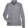 Custom Womens Cool & Dry Heathered Performance Quarter-Zip Pullover Charcoal Heather