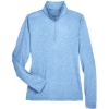 Custom Womens Cool & Dry Heathered Performance Quarter-Zip Pullover Columbia Blue Heather