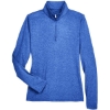 Custom Womens Cool & Dry Heathered Performance Quarter-Zip Pullover Royal Heather